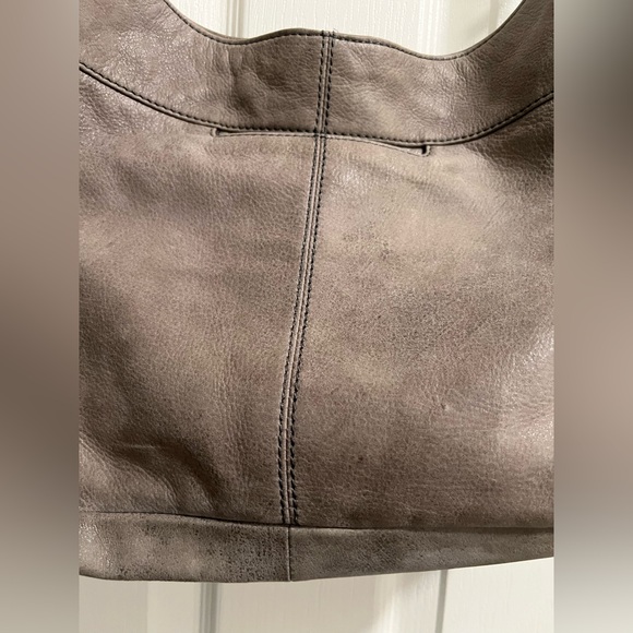 HOBO Pier Leather Gray Titanium Shoulder Bag - Picture 9 of 13